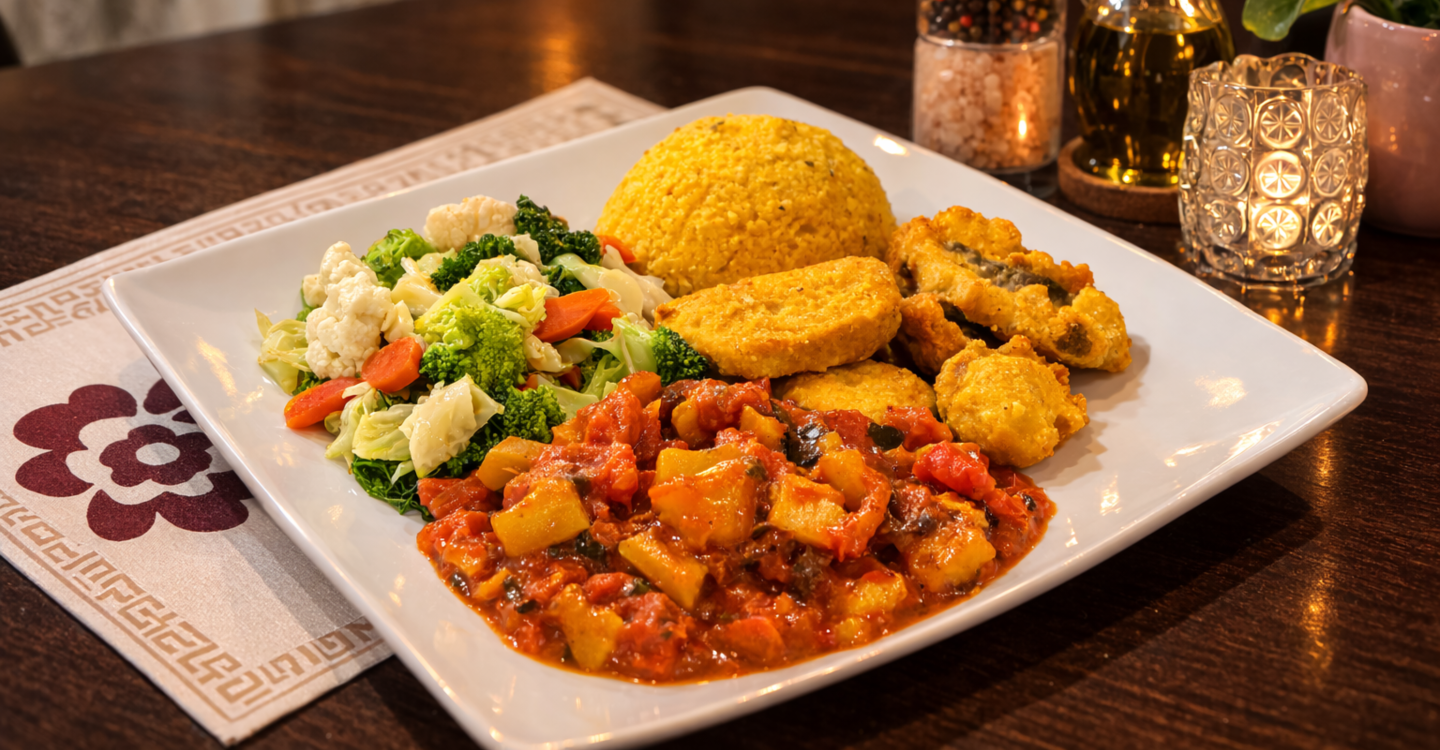 Gulaš sa sojinim medaljonima Rozi bizi Pareno povrće